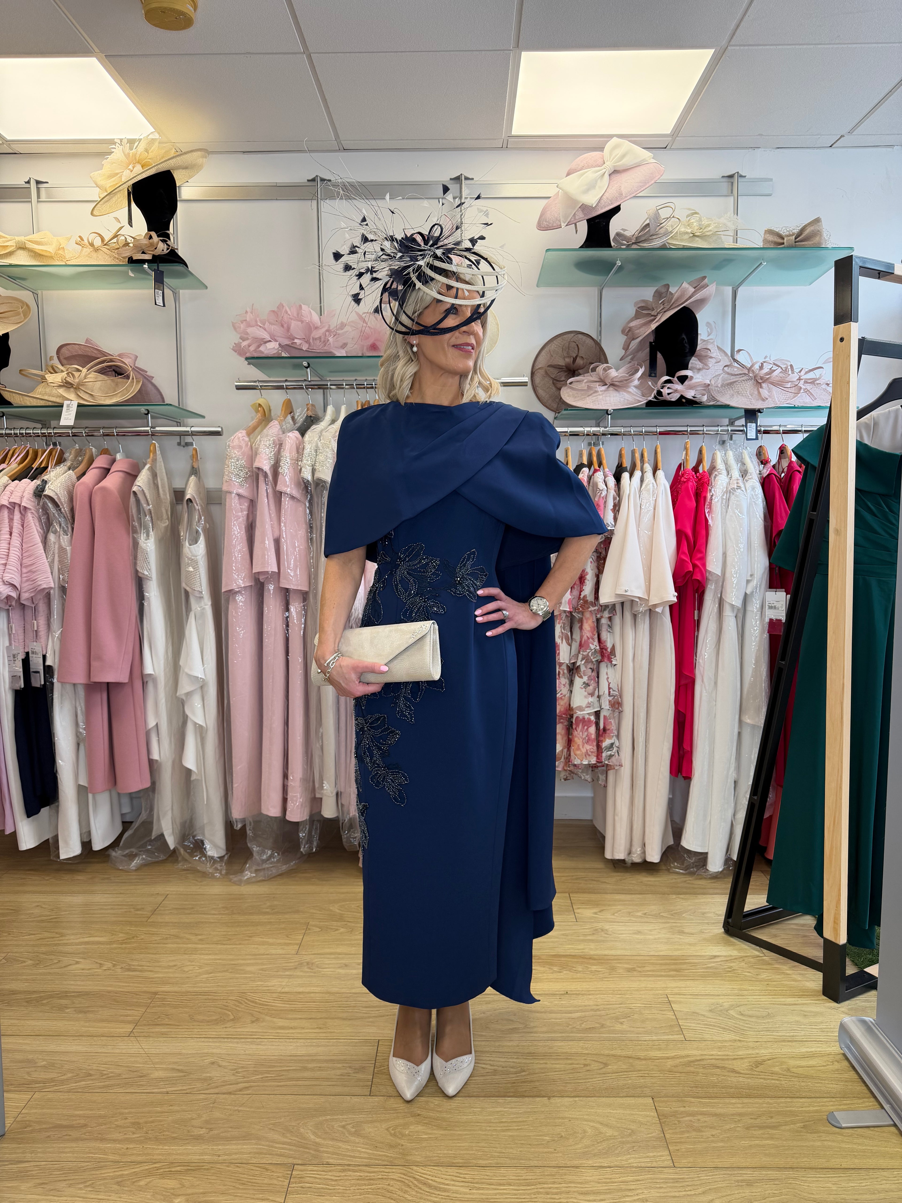 John Charles 66788 Navy Mother of the Bride Dress | Elegant Designer Occasion Wear UK