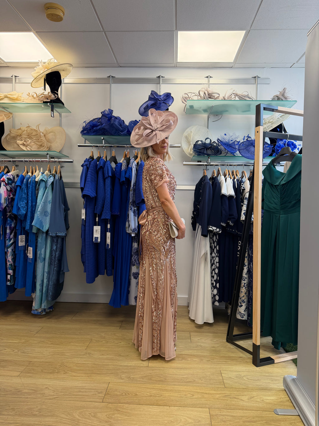 Gina Bacconi SBF7118 Rose Gold Sequin Gown | Mother of the Bride & Groom Dress