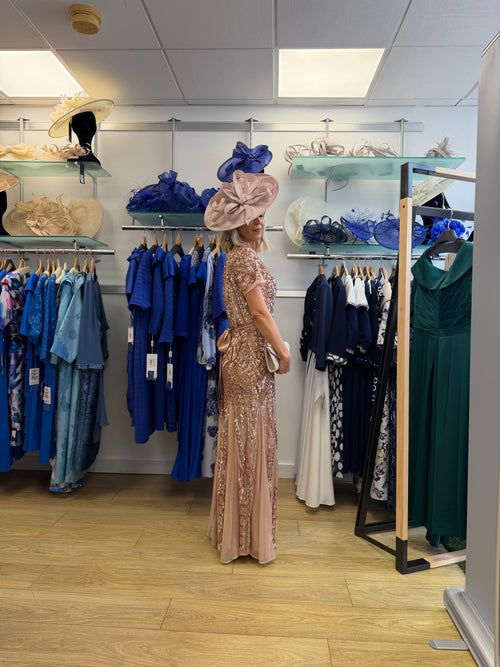Gina Bacconi SBF7118 Rose Gold Sequin Gown | Mother of the Bride & Groom Dress
