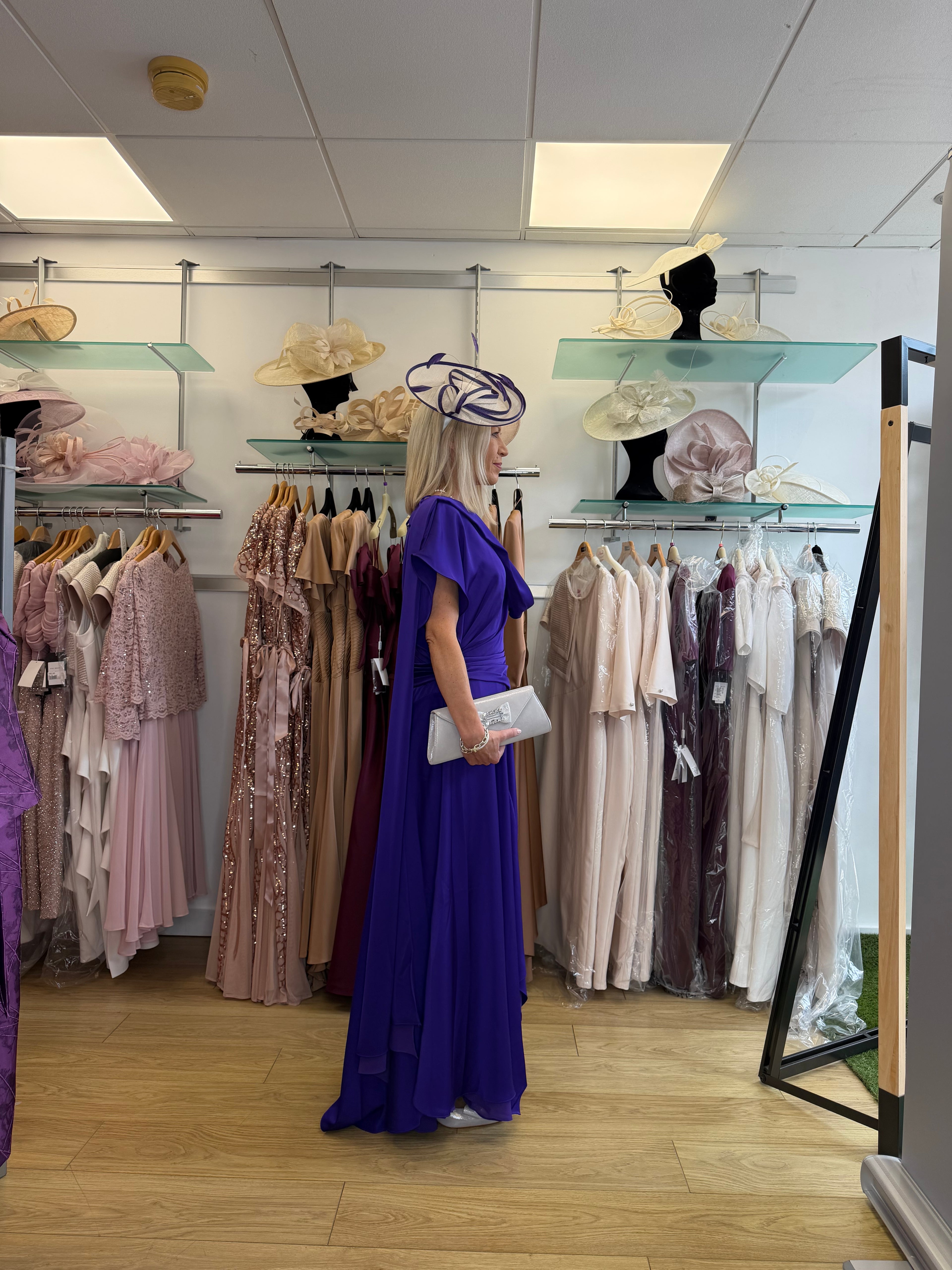 Maisonel ME3228 Purple Draped Occasion Dress