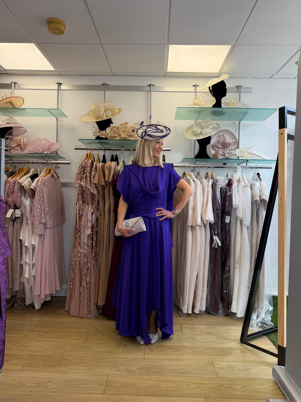 Maisonel ME3228 Purple Draped Occasion Dress