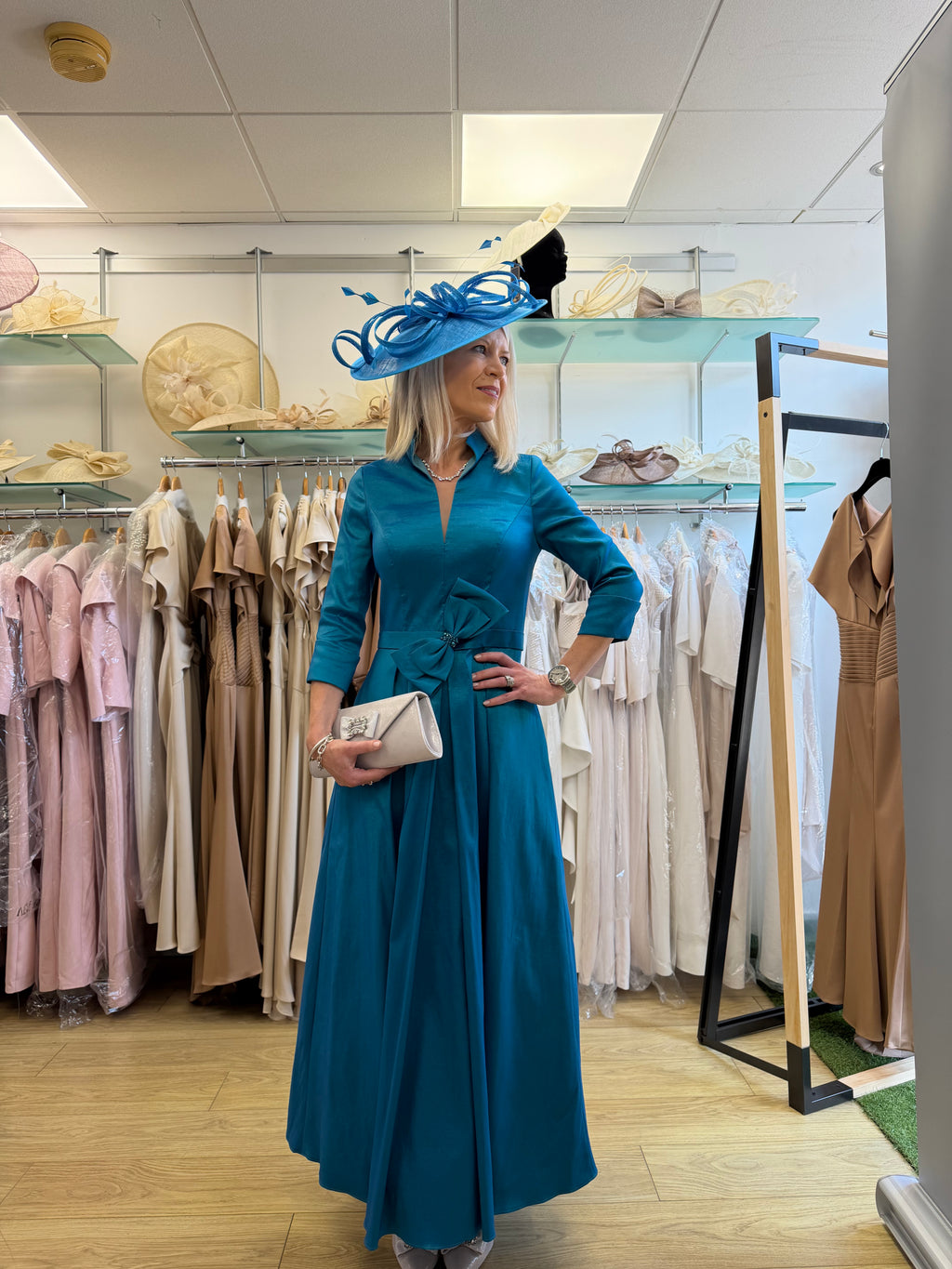 Veromia VO3147 Teal A-Line Occasion Dress