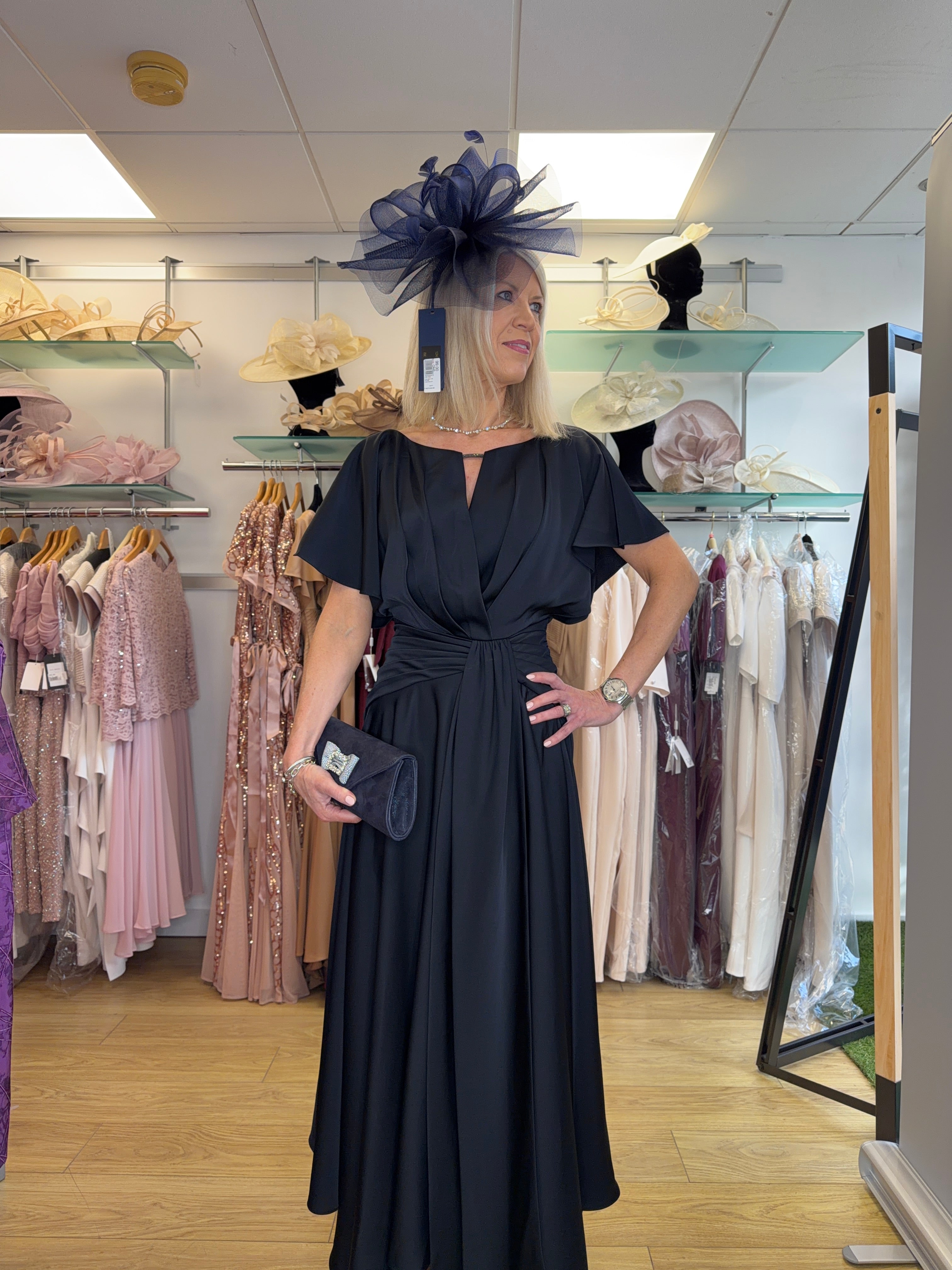 Maisonel ME3003 Navy Draped Occasion Dress