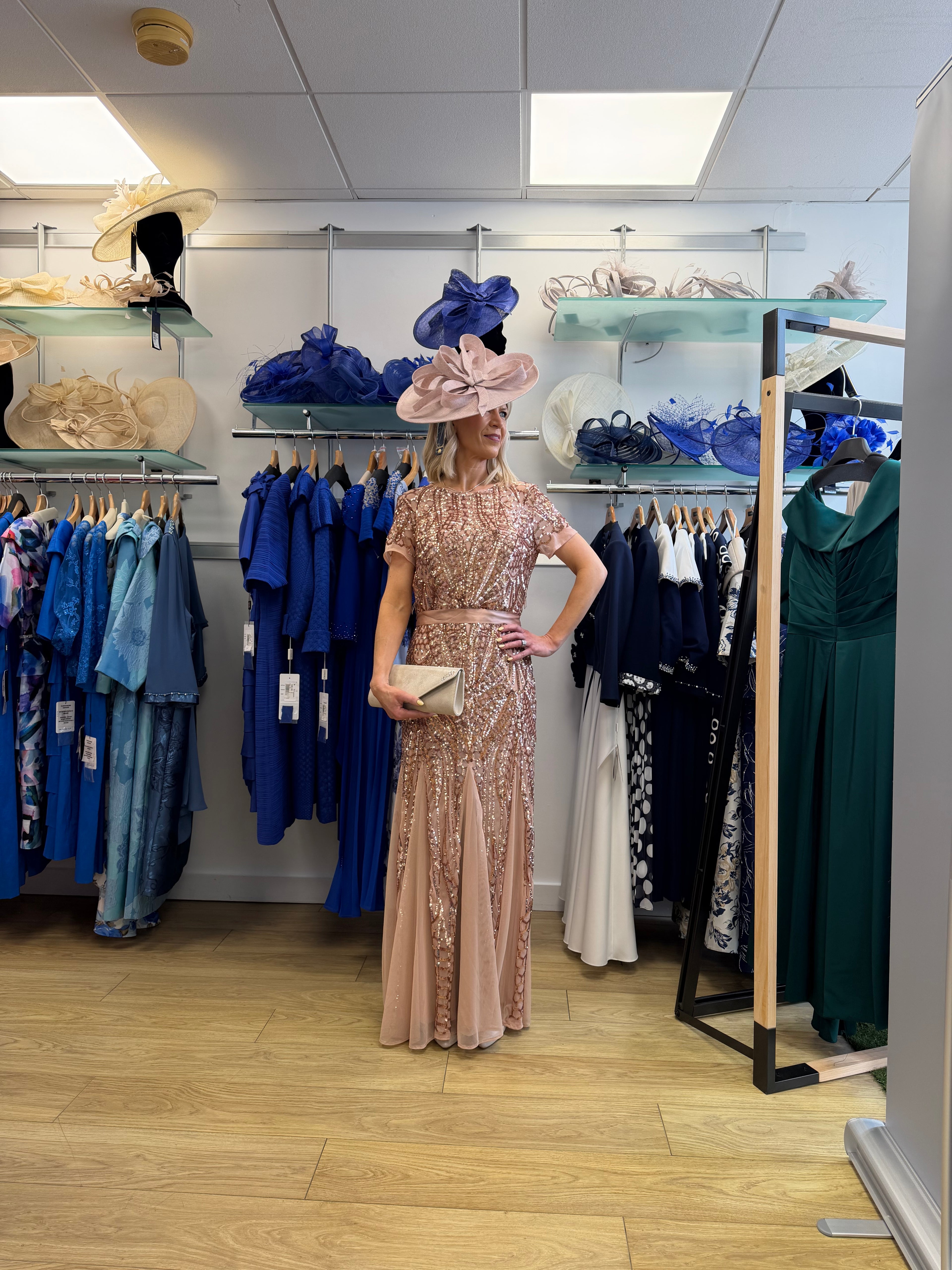Gina Bacconi SBF7118 Rose Gold Sequin Gown | Mother of the Bride & Groom Dress