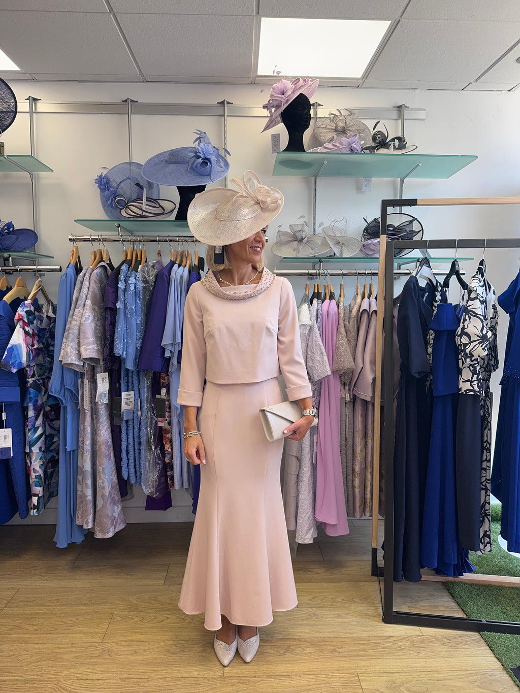 Veni Infantino 992511s Blush Pink Dress With Jacket, Embellished Elegance