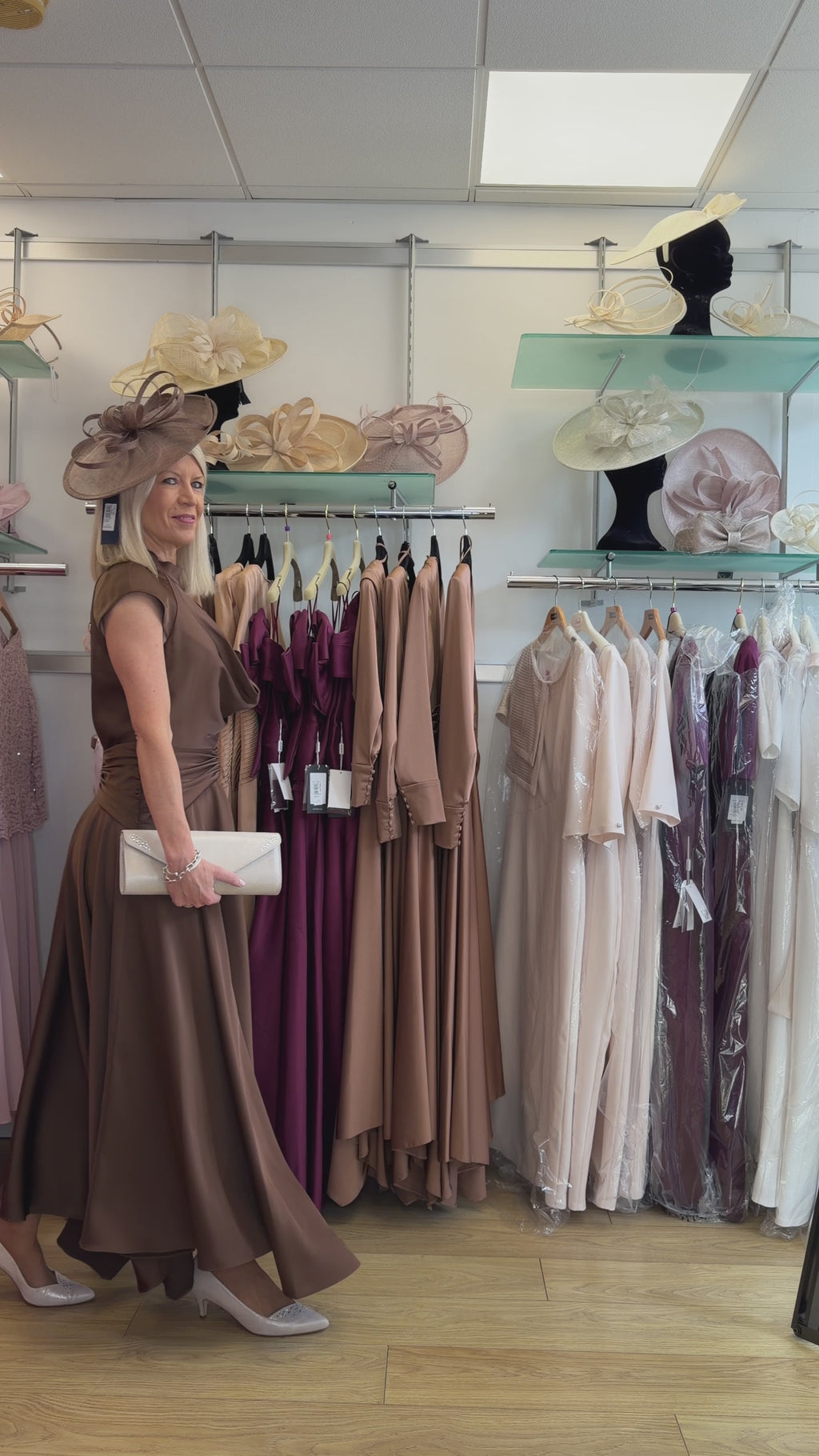 Maisonel ME3169BSV Brown Crepe Occasion Dress