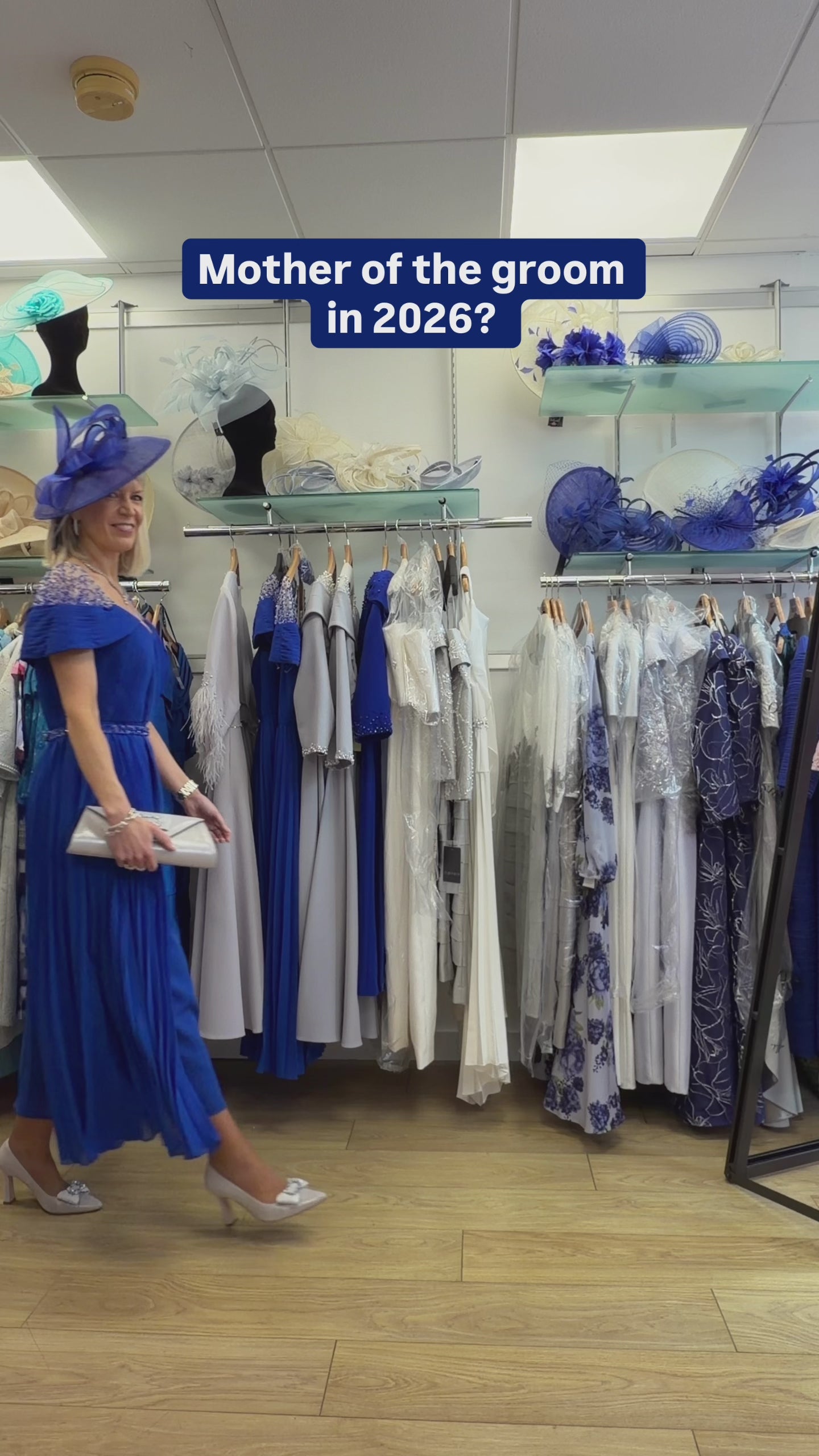 John Charles 66640 Elegant Pleated Off-Shoulder Midi Dress in Cobalt Blue